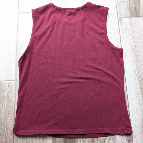 Banana Republic Stretch Burgundy Sleeveless Tank Top Women’s L Cotton Blend - Picture 3 of 5